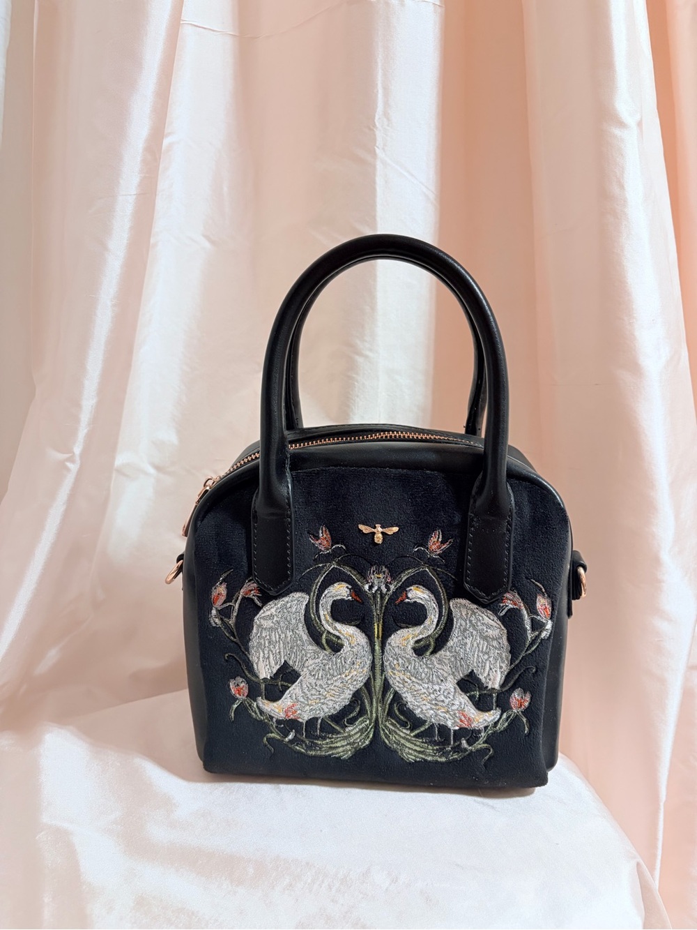 Fable England: Eloise Bag, Embroidered Swans
